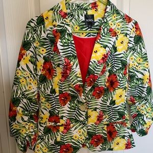 Tropical print blazer